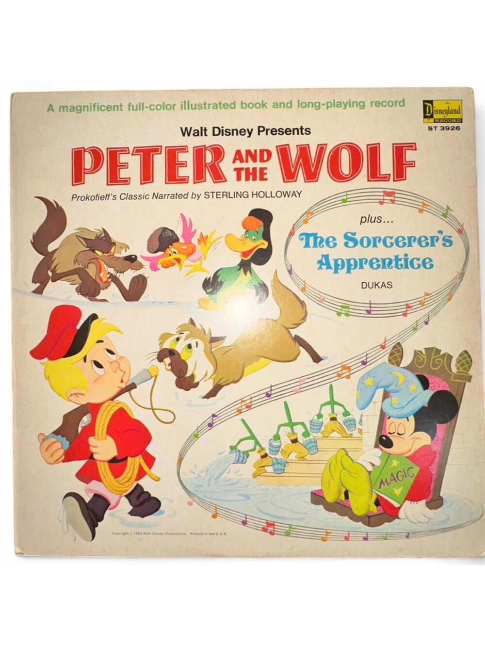 Vintage 1969 Walt Disney Peter and the Wolf Disneyland Storybook Record LP